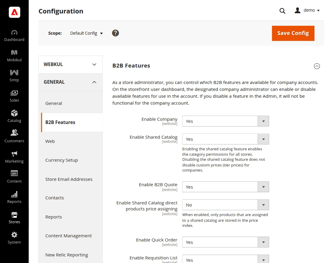 Adobe Commerce B2B Mobile App features