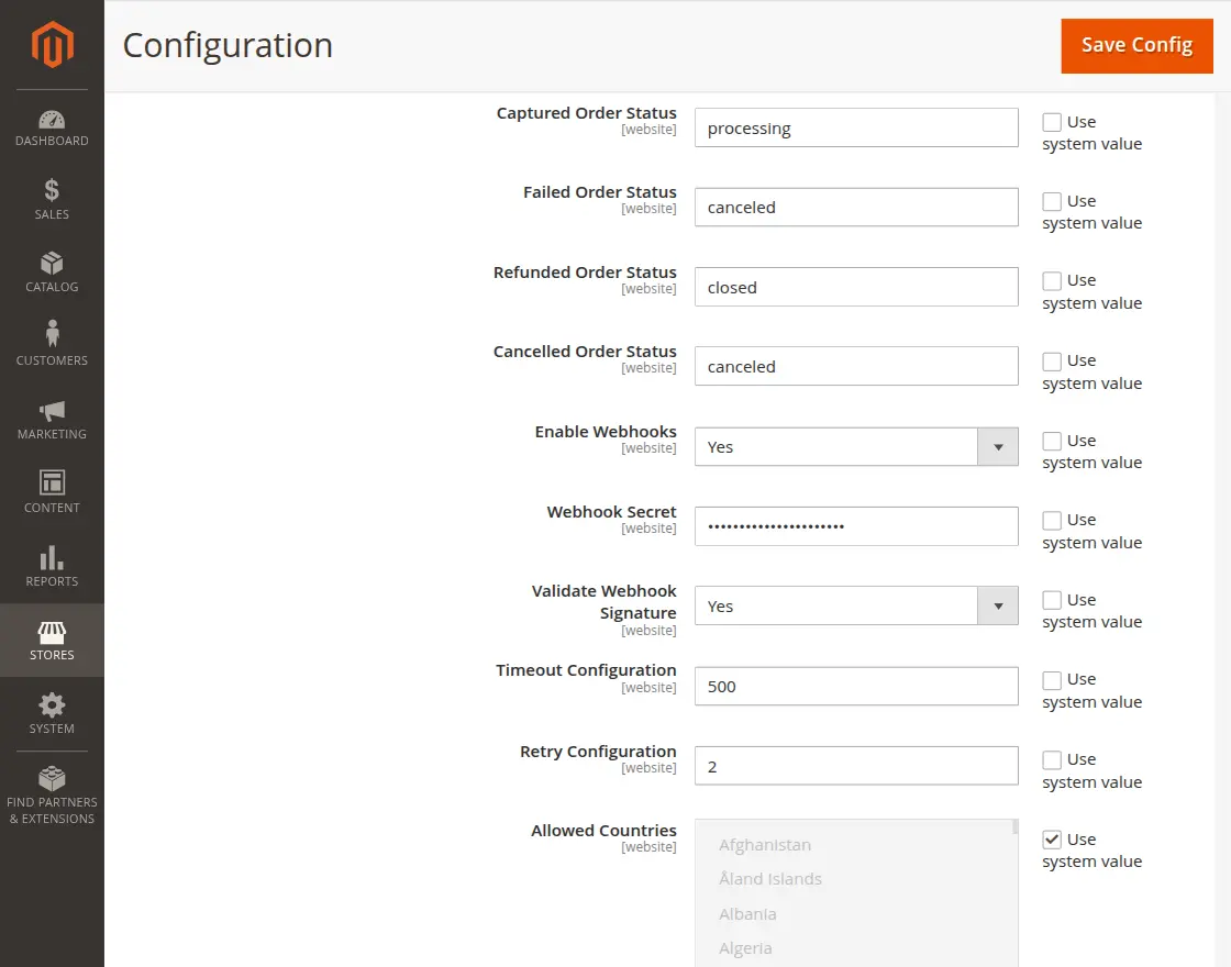 Razorpay Magic Checkout configuration mid level