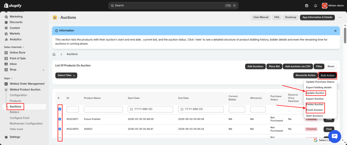 Product Auction for Shopify