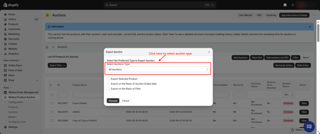 Product Auction for Shopify