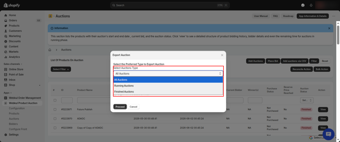 Product Auction for Shopify