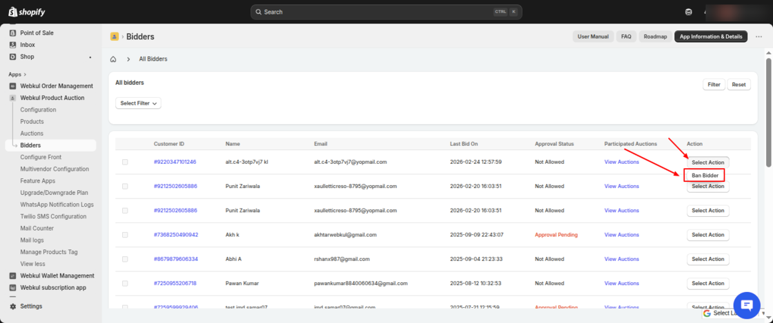Product Auction for Shopify