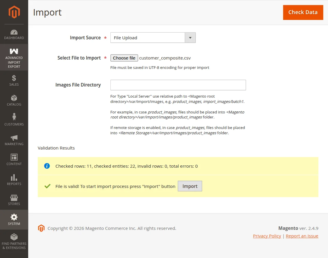 Magento 2 Advanced Import Export