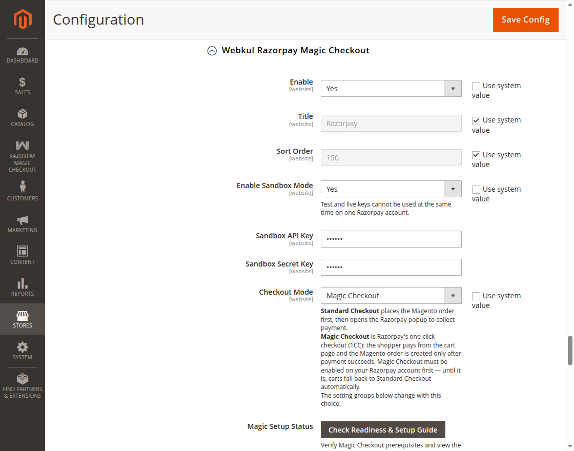 razorpay-magic-checkout-config