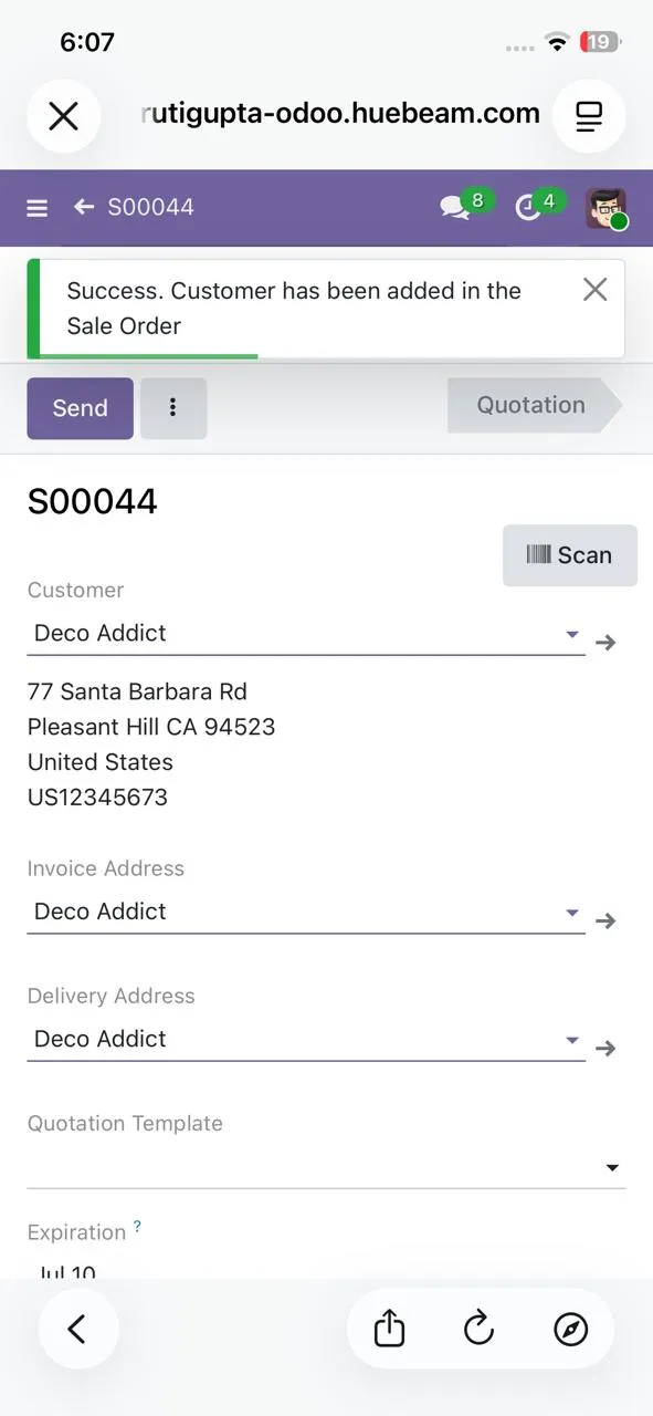 customer added successfully