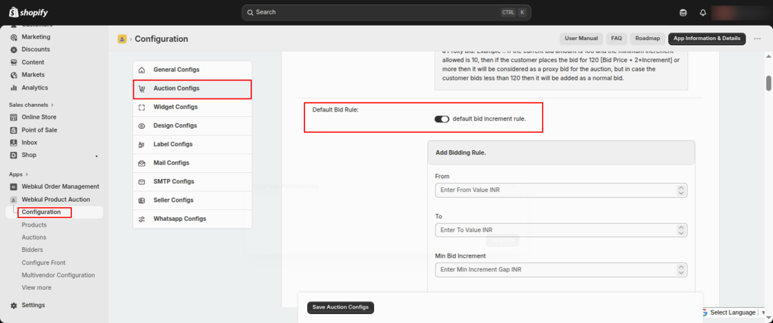 Product Auction for Shopify