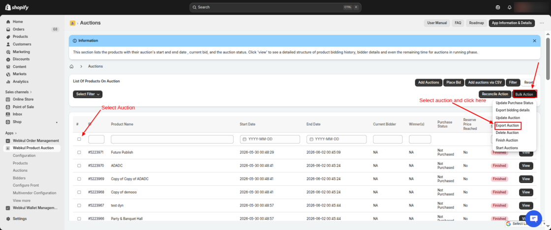 Product Auction for Shopify