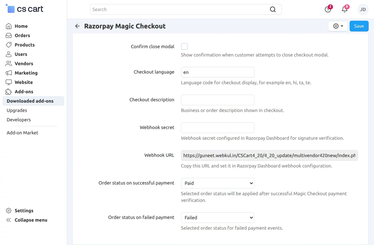 f-addon-configuration