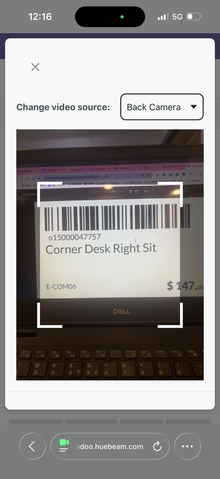 scan the product barcode 