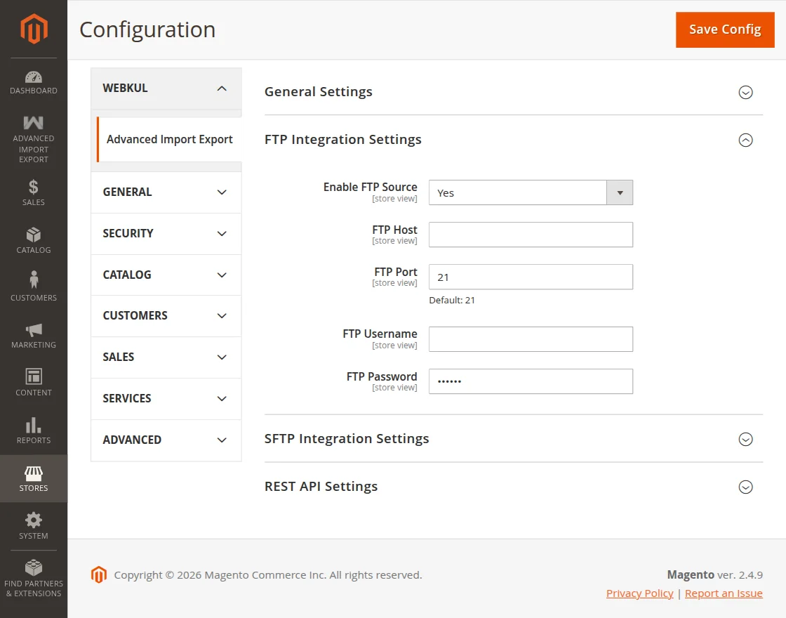 ftp configuration