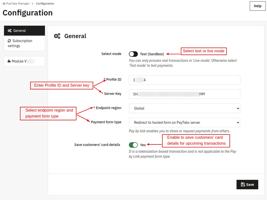 general settings
