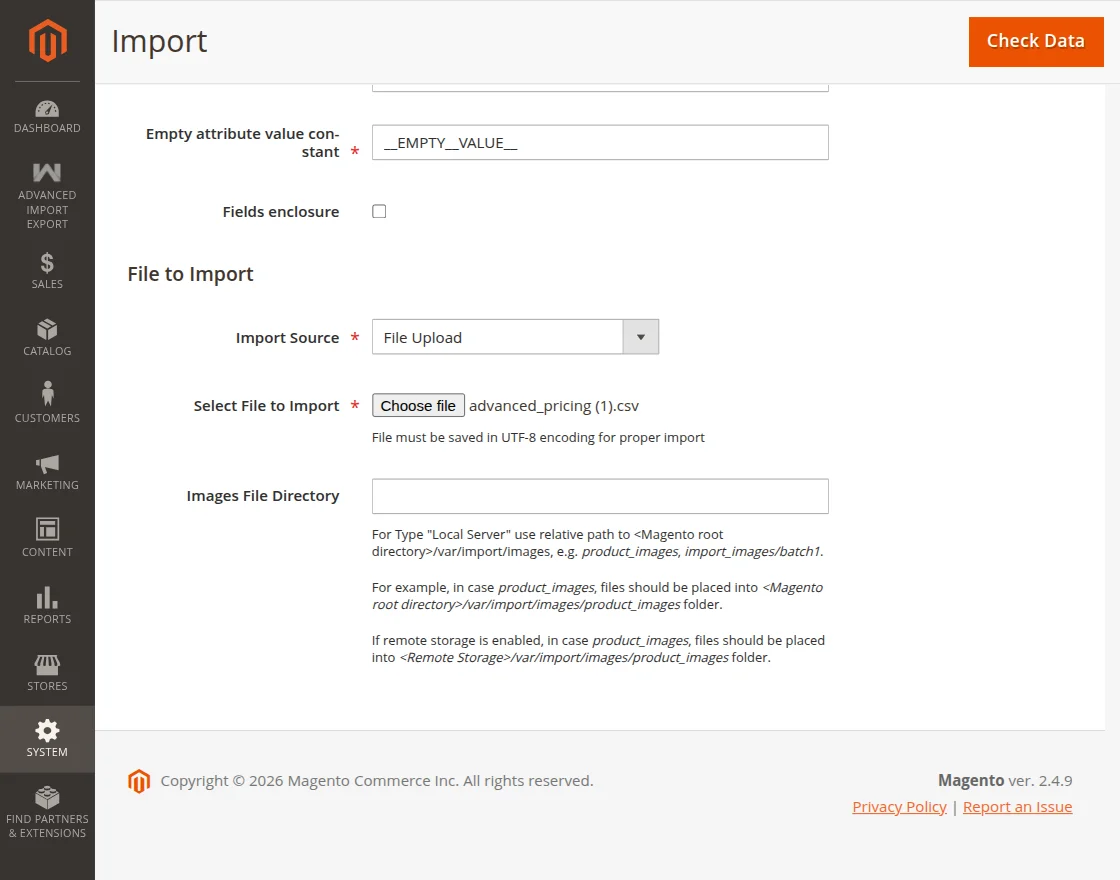 Magento 2 Advanced Import Export