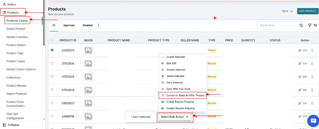 Normal to Make an offer product.