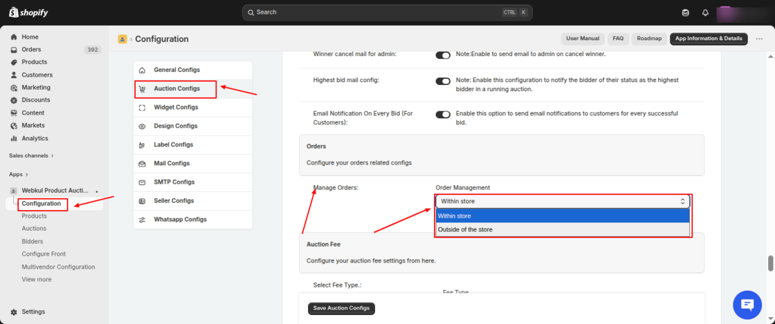 Manage orders
