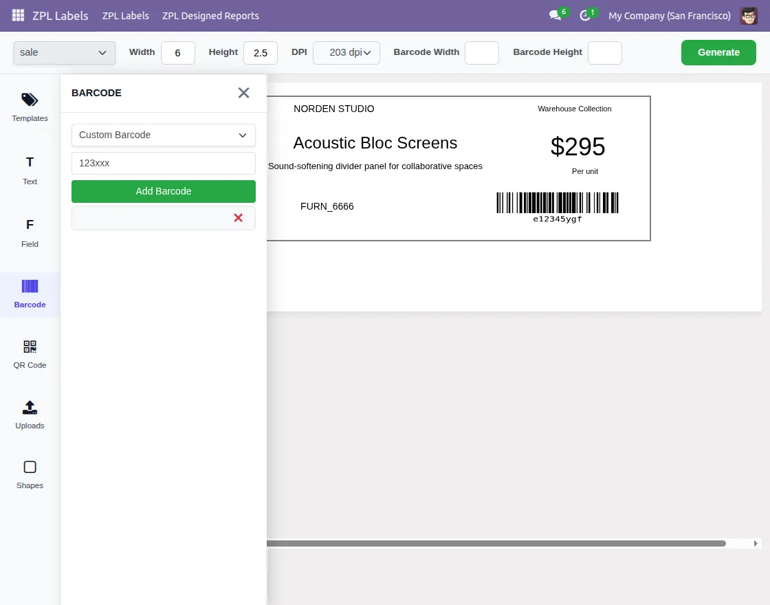 Add Barcode and QR code