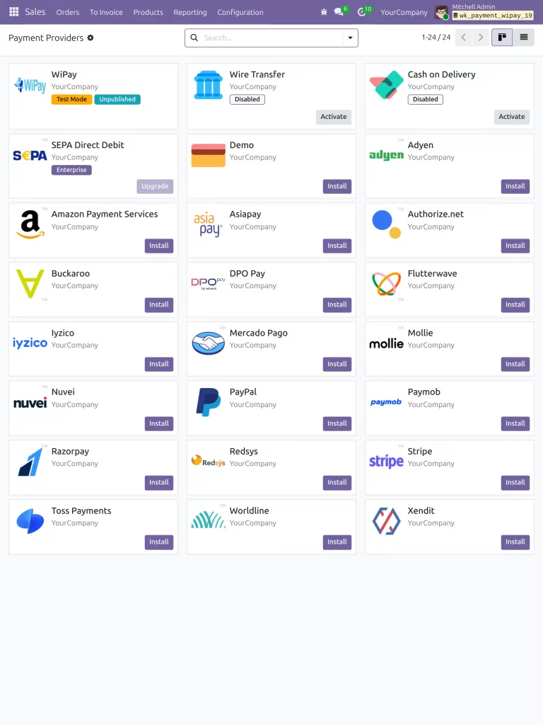 Enable wipay payment