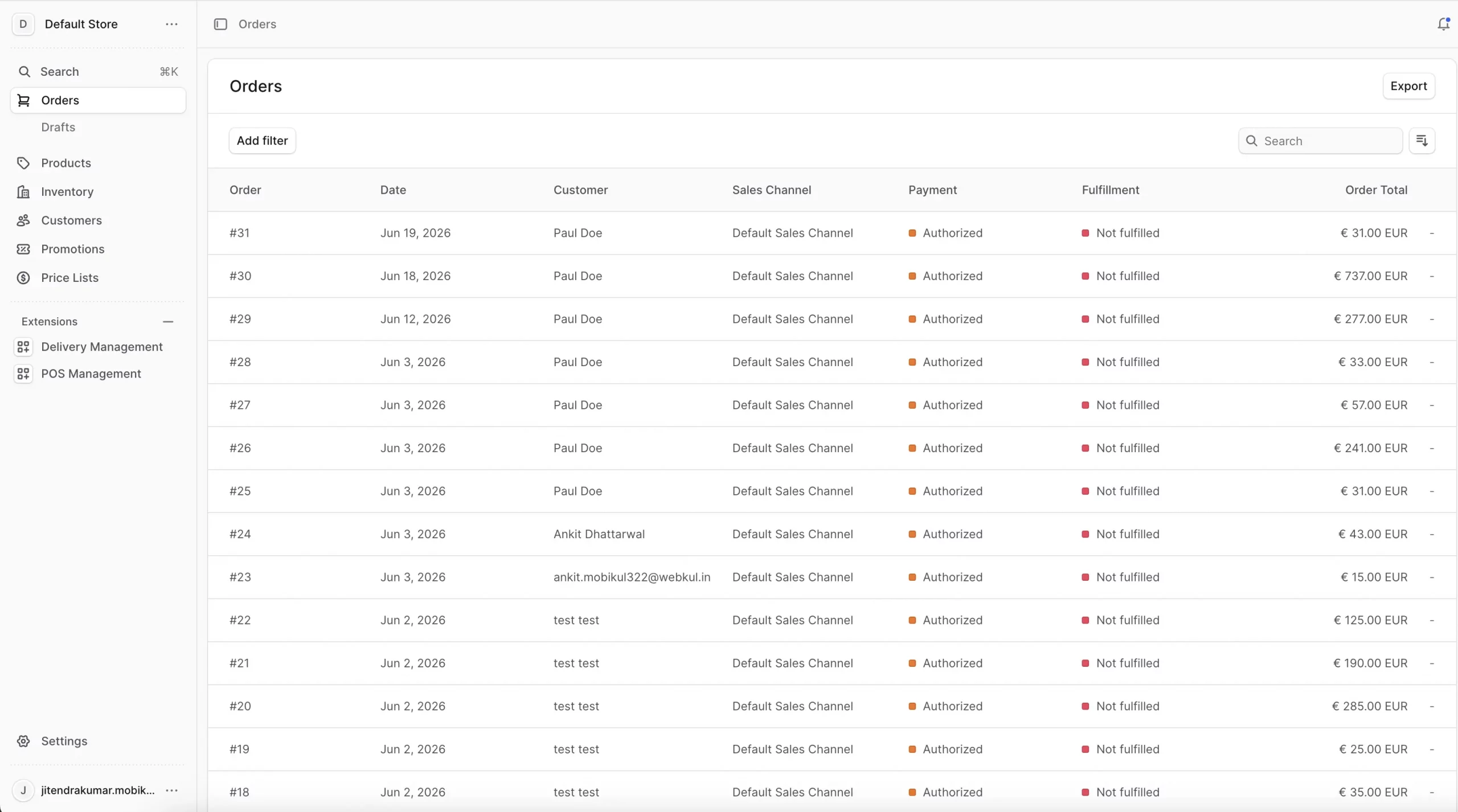 Medusajs Mobile App Builder Orders Management View in Admin Panal End
