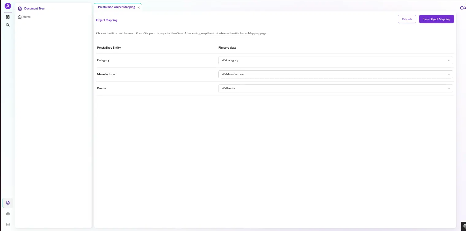 pimcore-prestashop9-connector-object-mapping