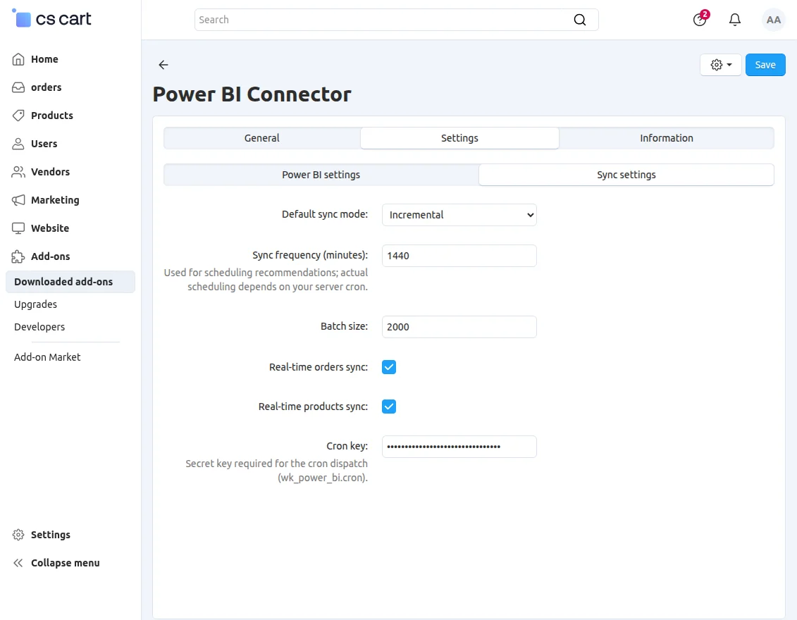 power bi setting