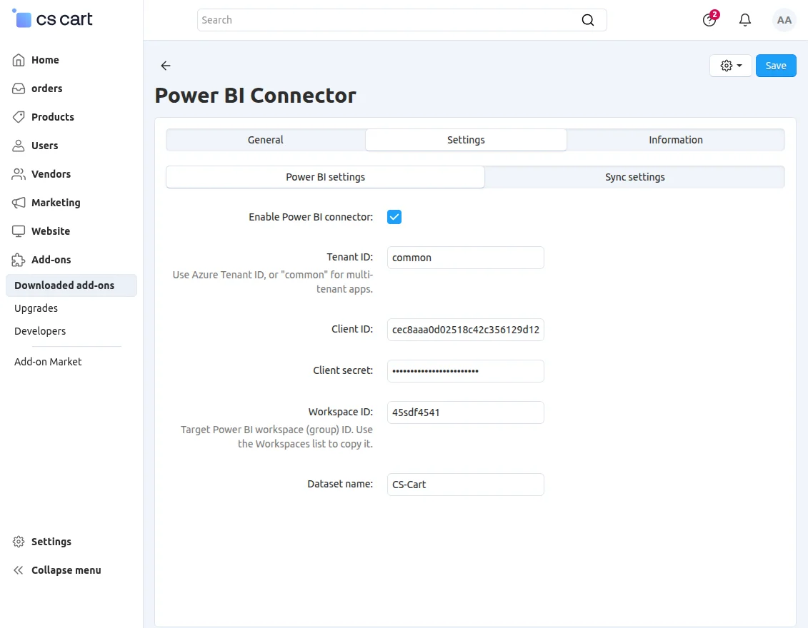 power bi general setting