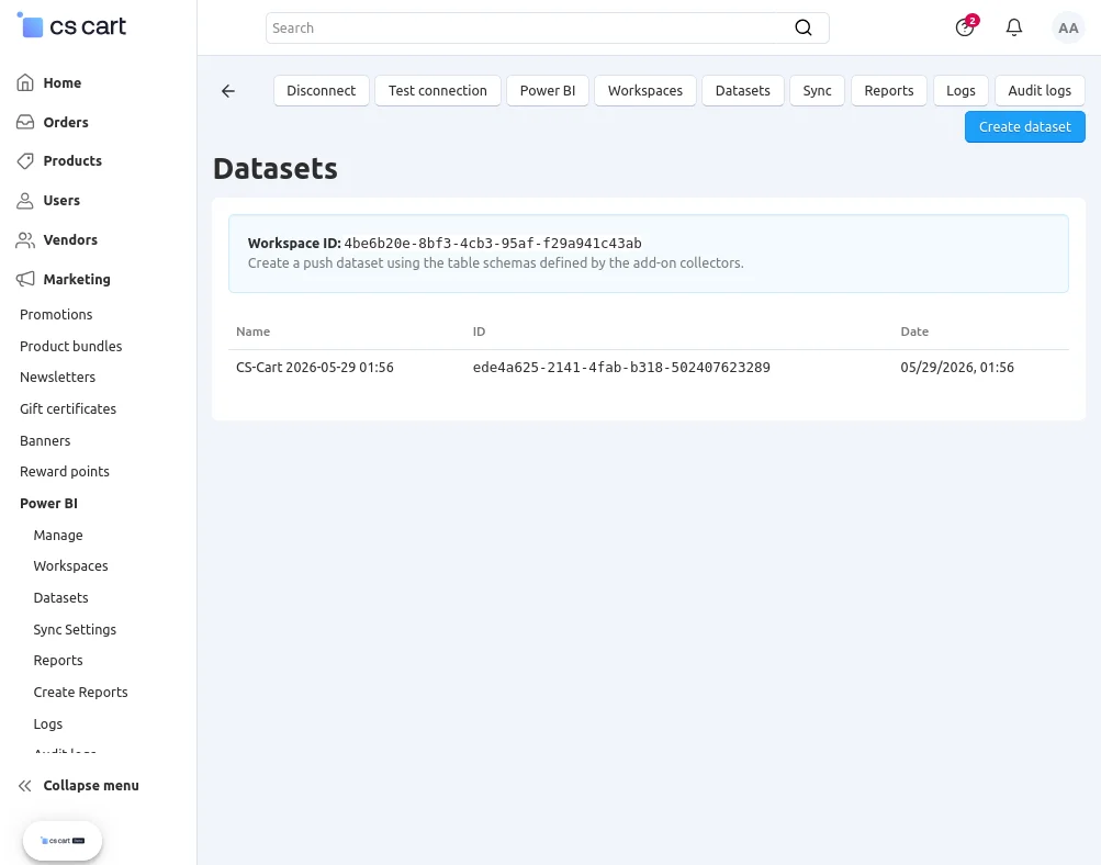power bi dataset