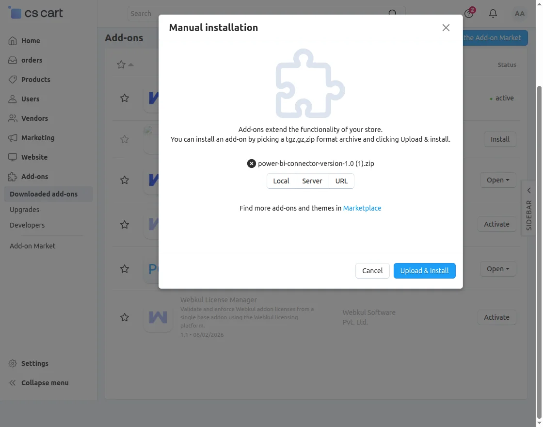 manual installation