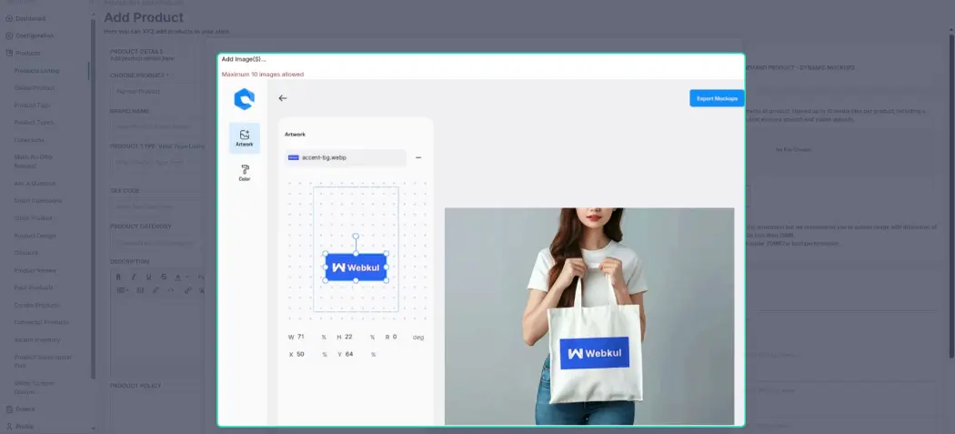 Print-on-demand: Dynamic Mockups