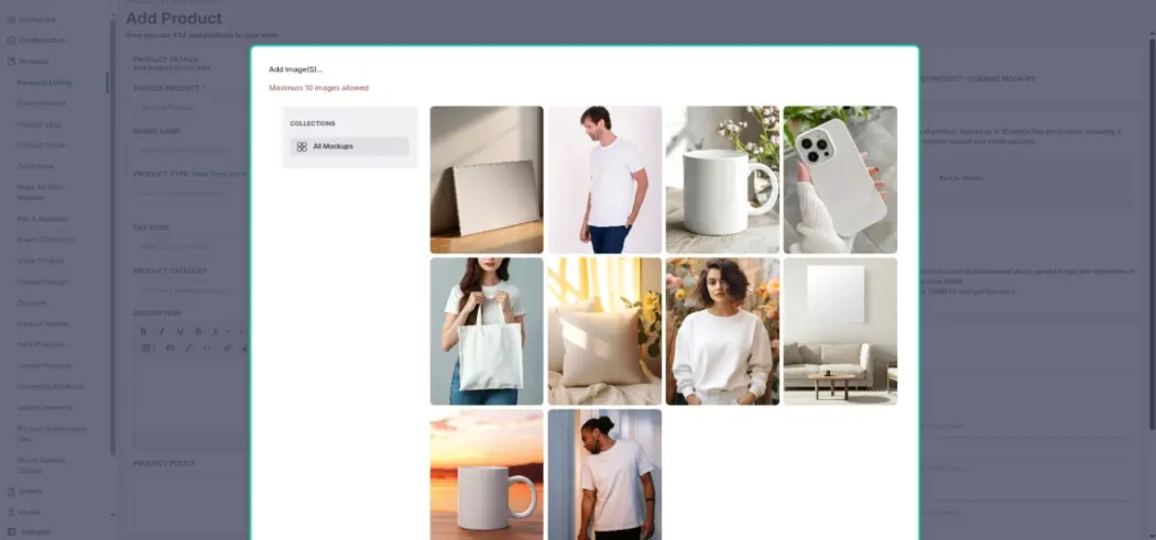 Print-on-demand: Dynamic Mockups