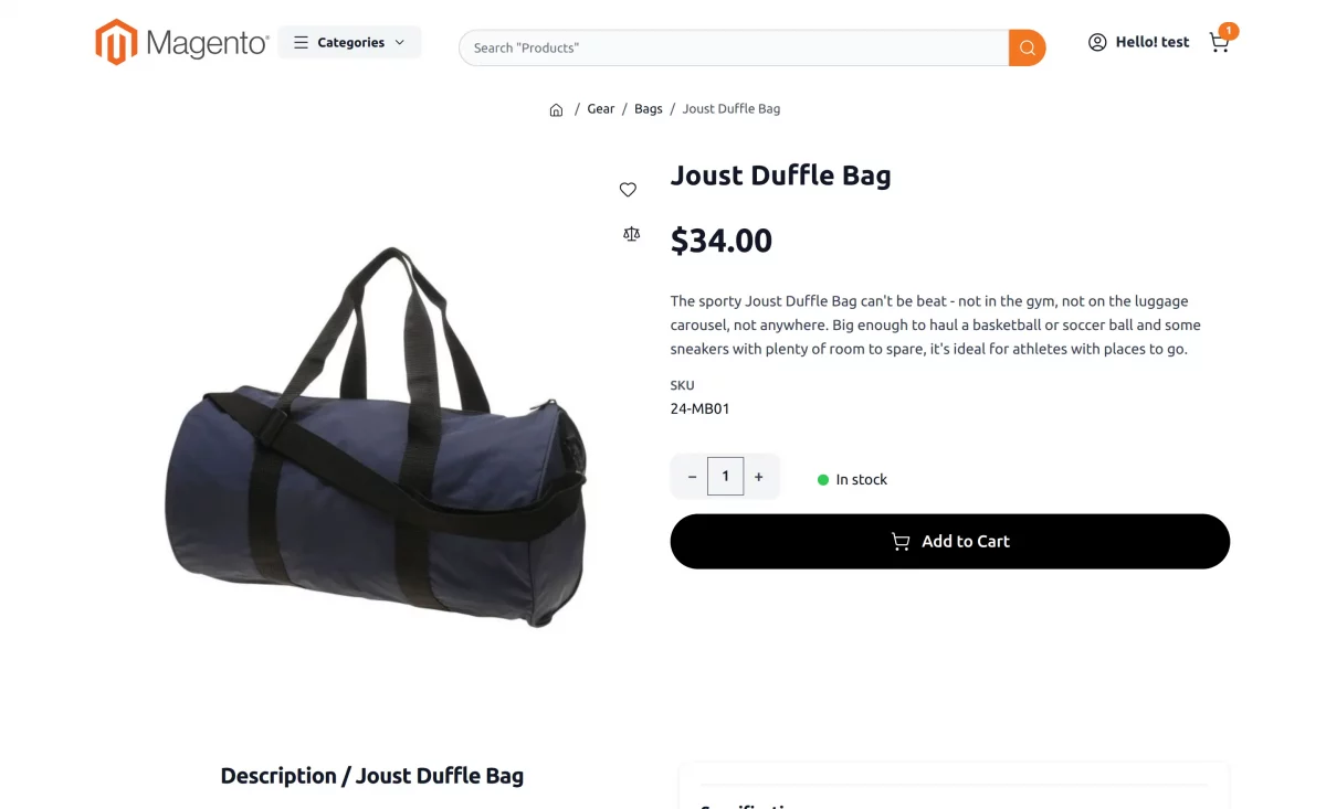 Magento 2 Hyva Multi-Vendor Marketplace Theme product page