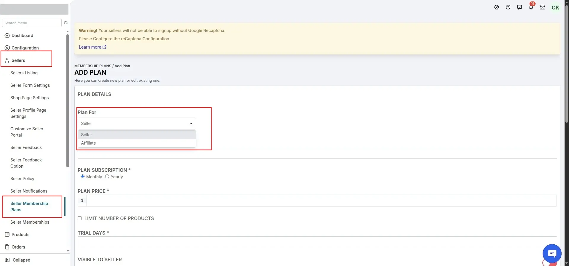 Affiliate Membership Plan