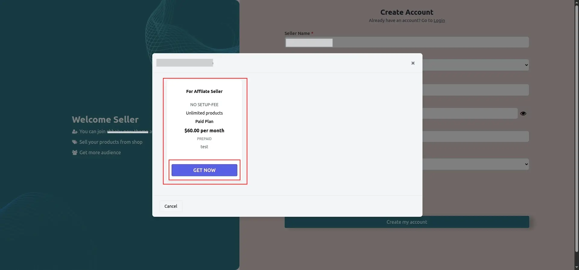 Affiliate Membership Selection