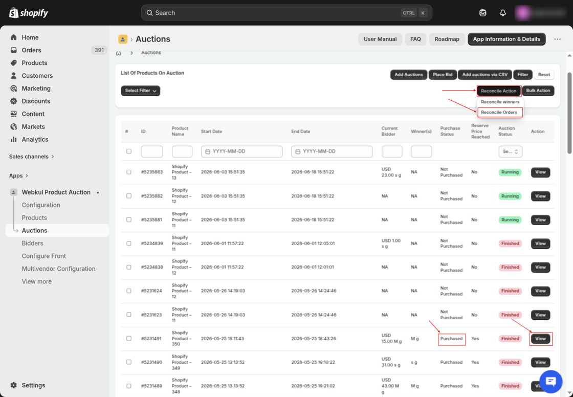 Product Auction for Shopify