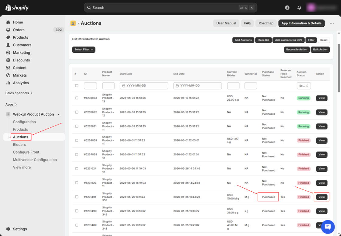 Product Auction for Shopify