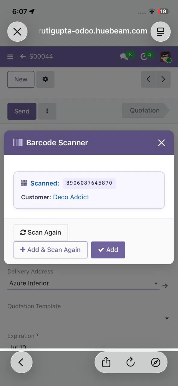 scan customer again easily