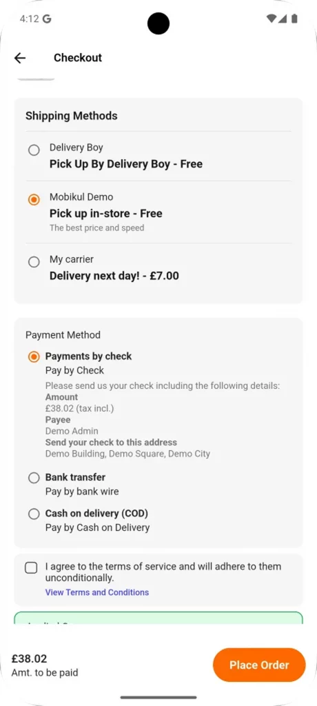 shipping methods