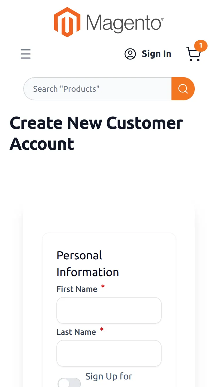 create customer page view