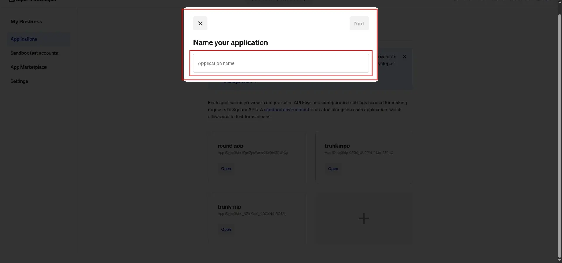 Provide Application Name
