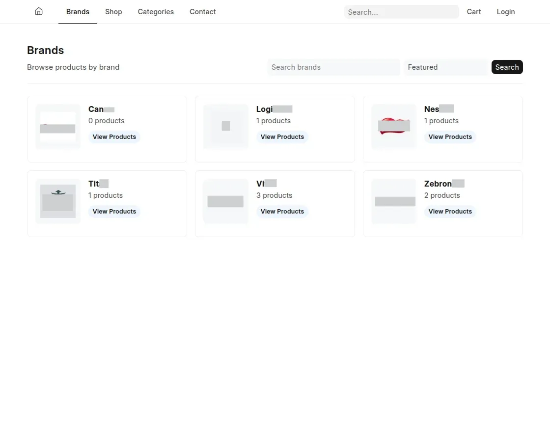 Dedicated brand page