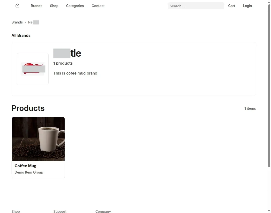 Brand page