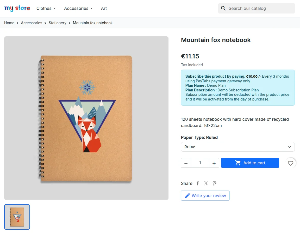 subscription page