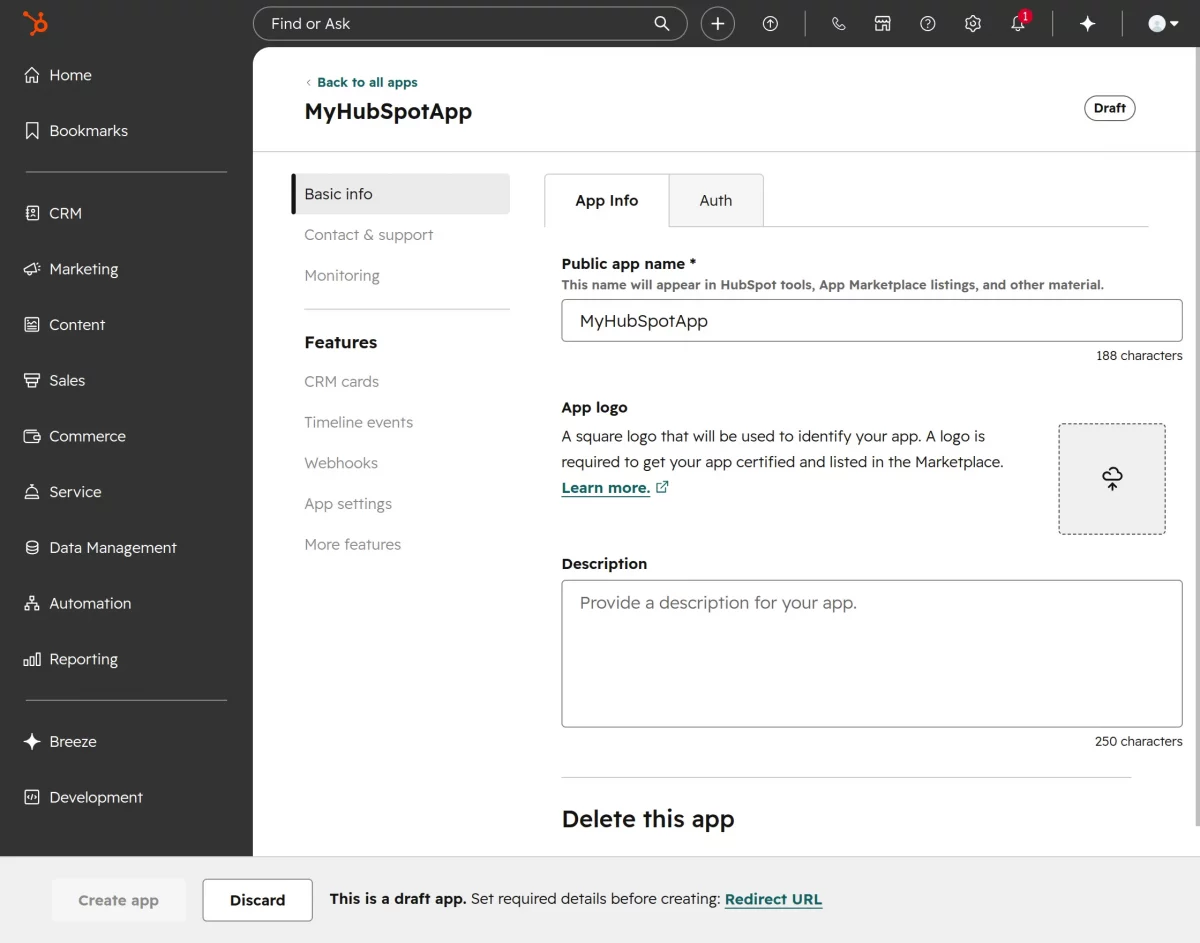 app info