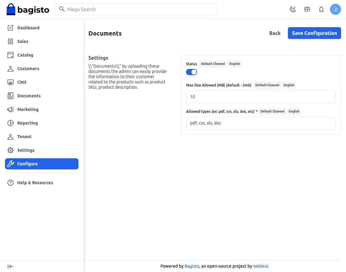 tenant configurations