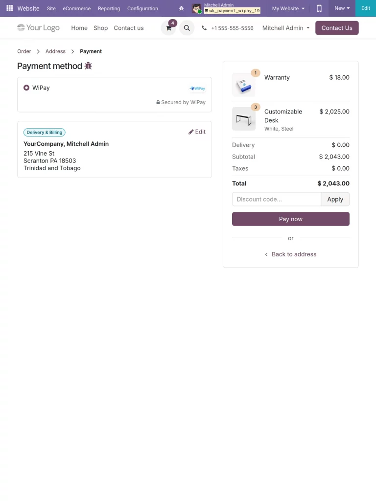 Choose Wipay Payment