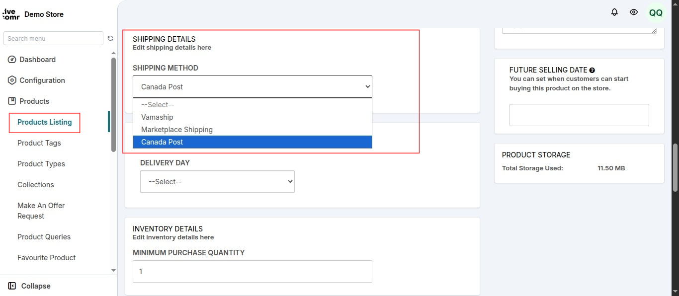 Multi Vendor Marketplace Canada Post
