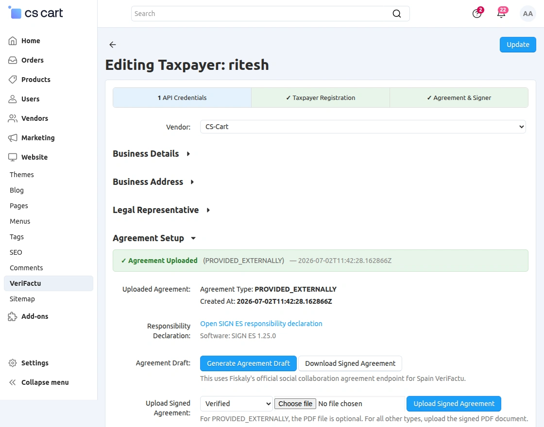 cs-cart-verifactu-taxpayer-aggrement-setup