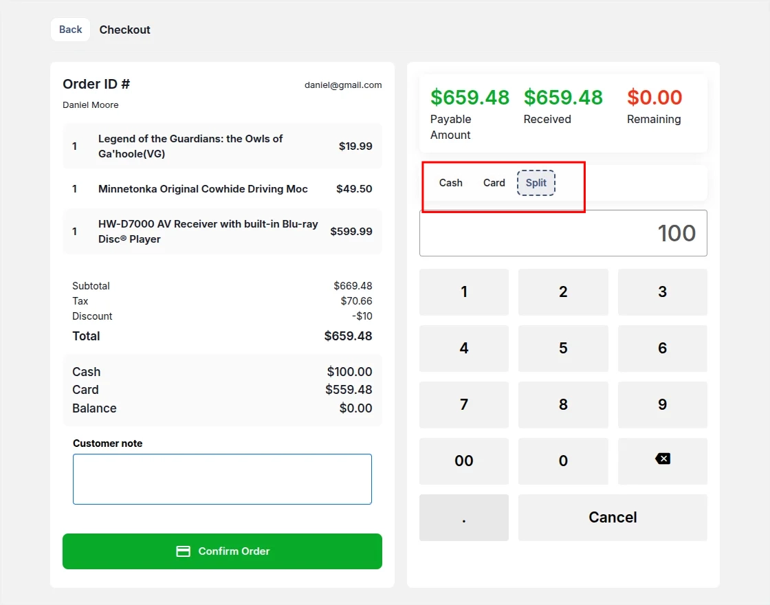 POS Place order