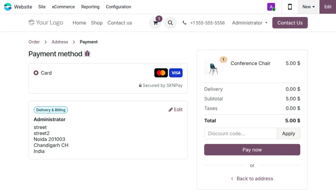 Complete the Payment from the Website