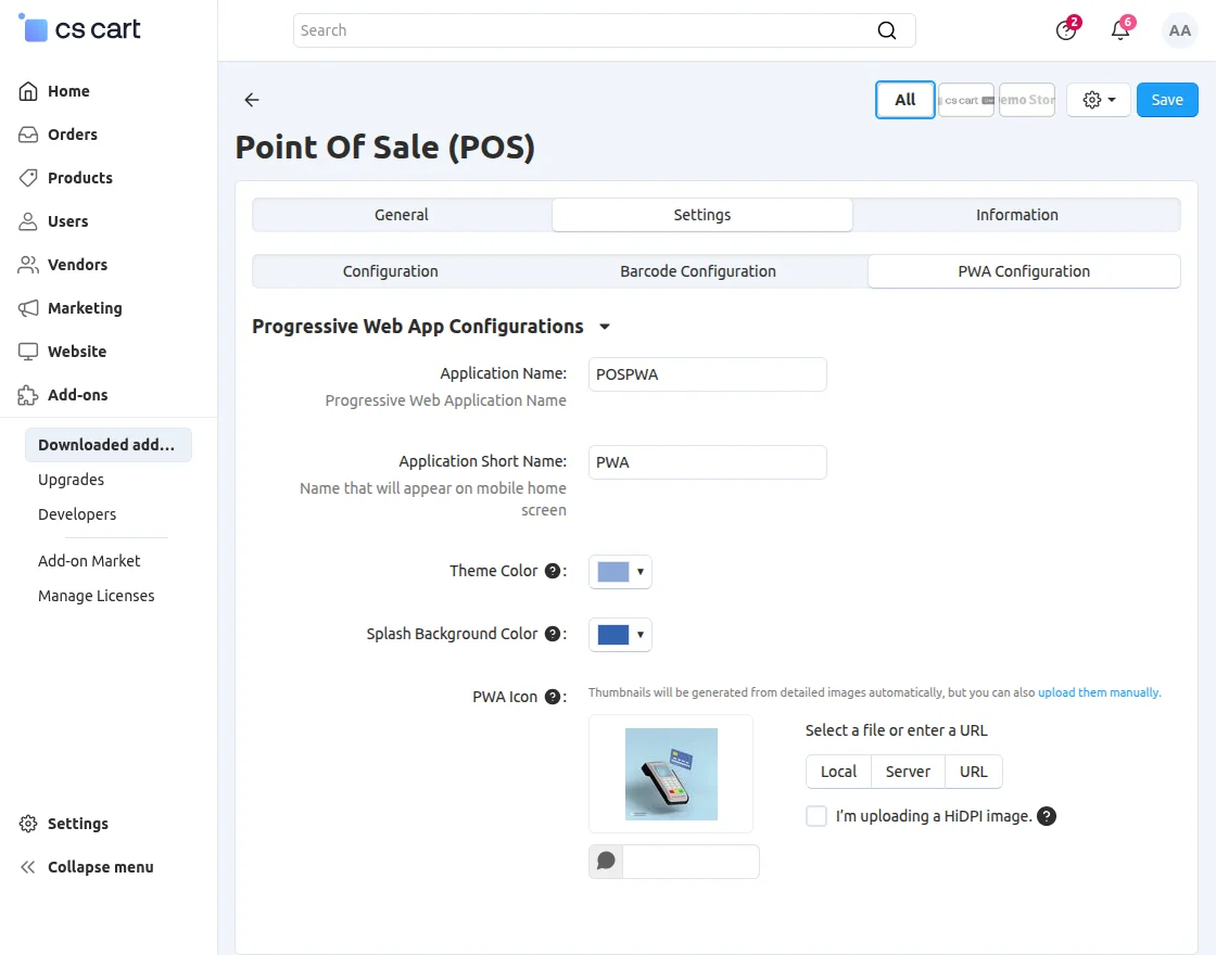 CS-Cart PWA Configuration
