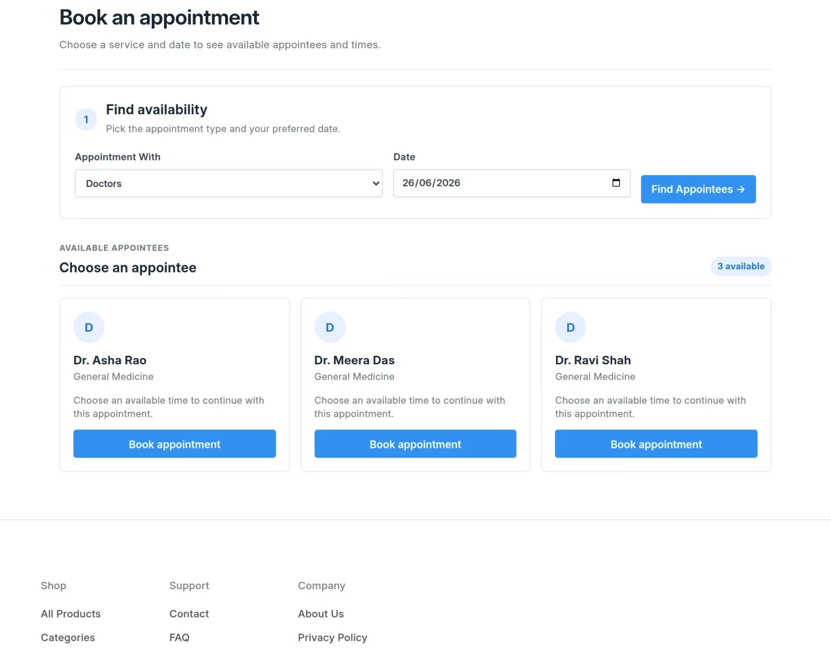 Select an appointee