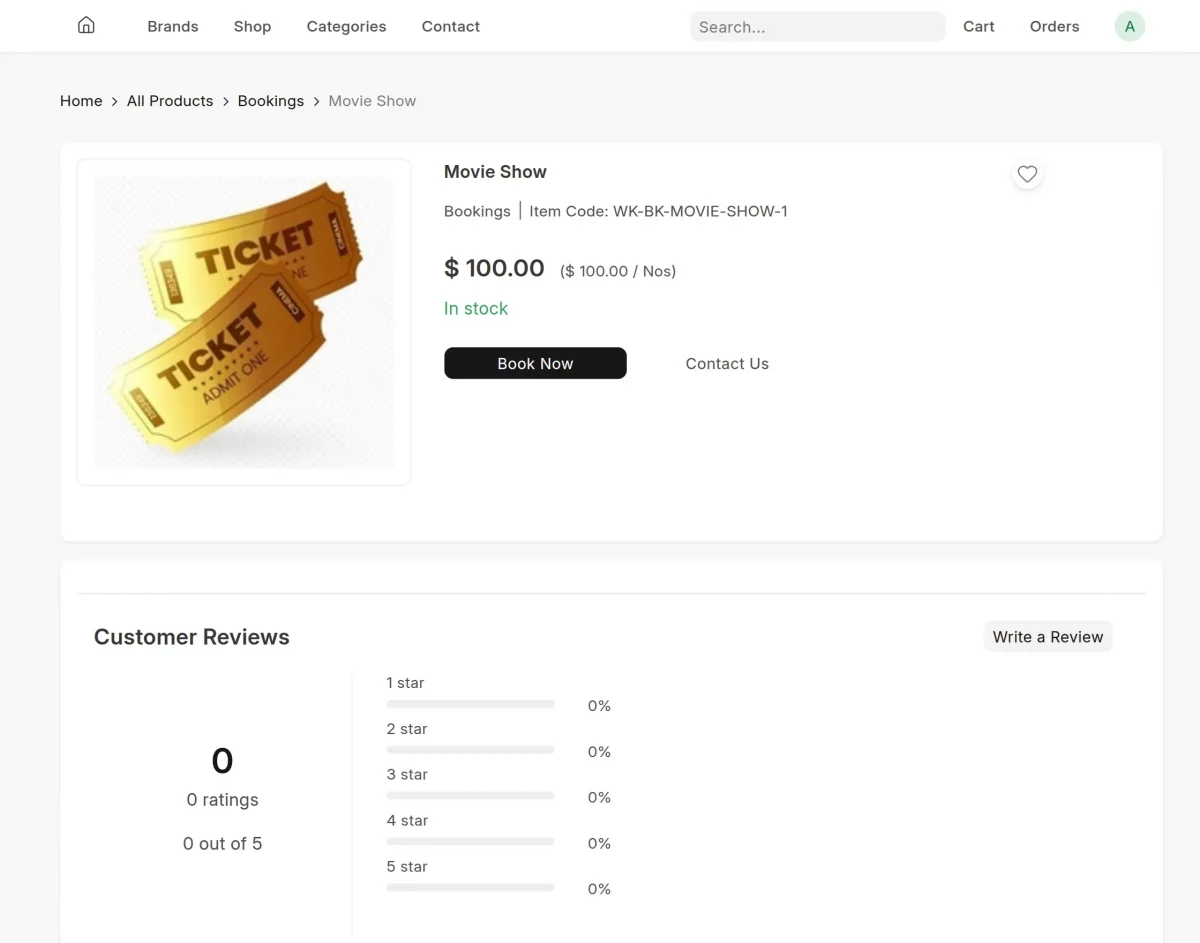booking product